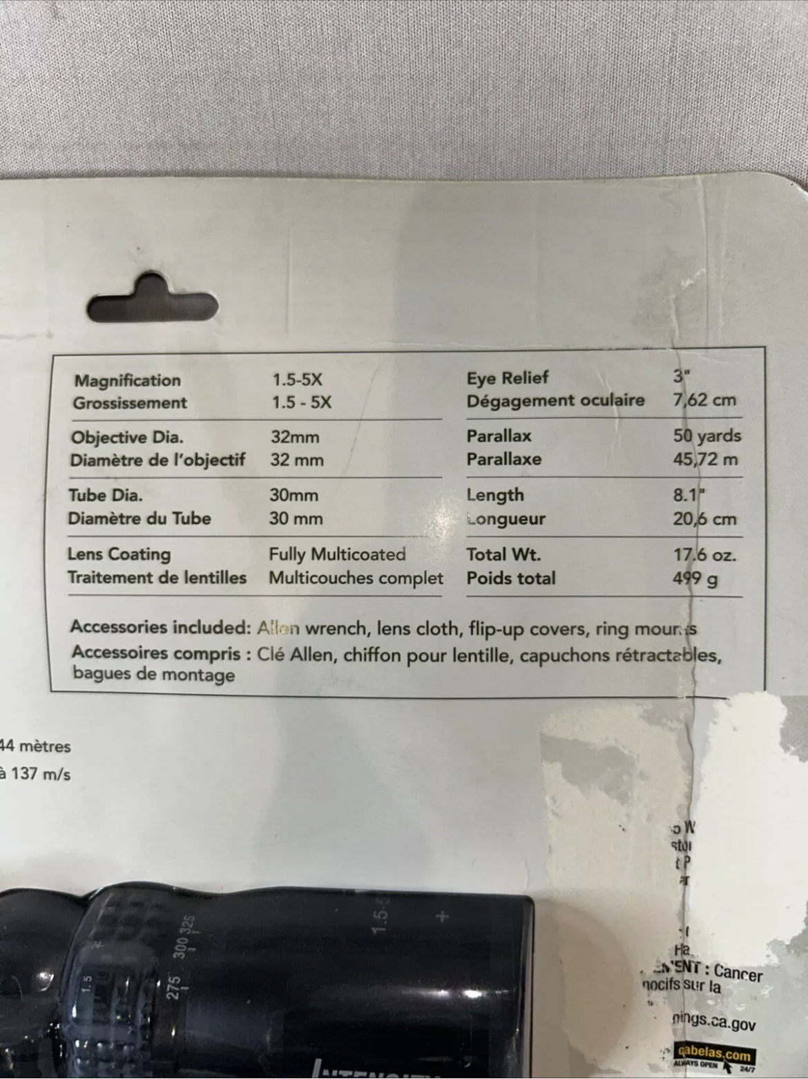 Cabela’s intensity 1.5-5x32 Crossbow Scope
