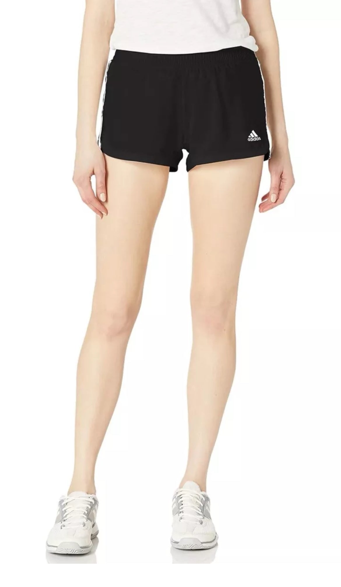 Adidas Pacer 3S WVN, Training Shorts - Women's Medium, Black & White - NEW