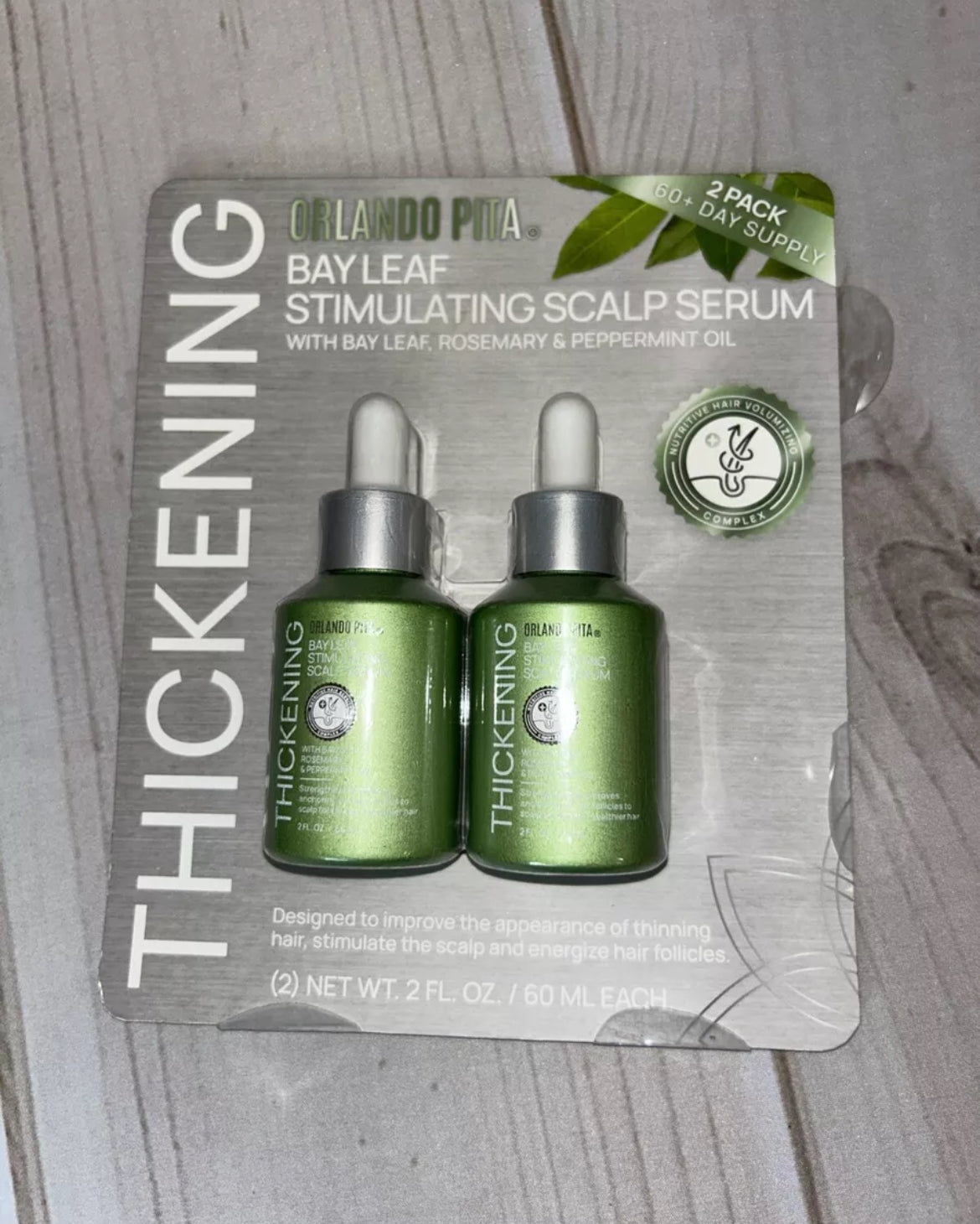 Orlando Pita 2 Pack Bay Leaf Scalp Serum 2 Oz Each Hair Thickening