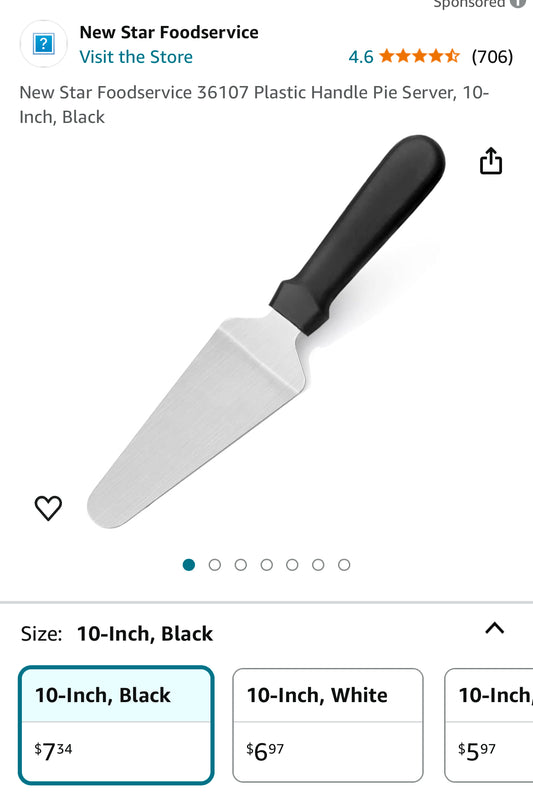 New Star Foodservice 36107 Plastic Handle Pie Server, 10-Inch, Black