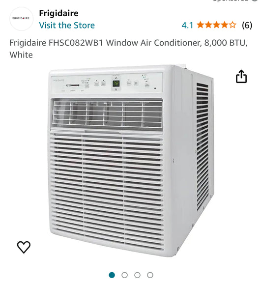 Frigidaire FHSC082WB1 Window Air Conditioner, 8,000 BTU, White New