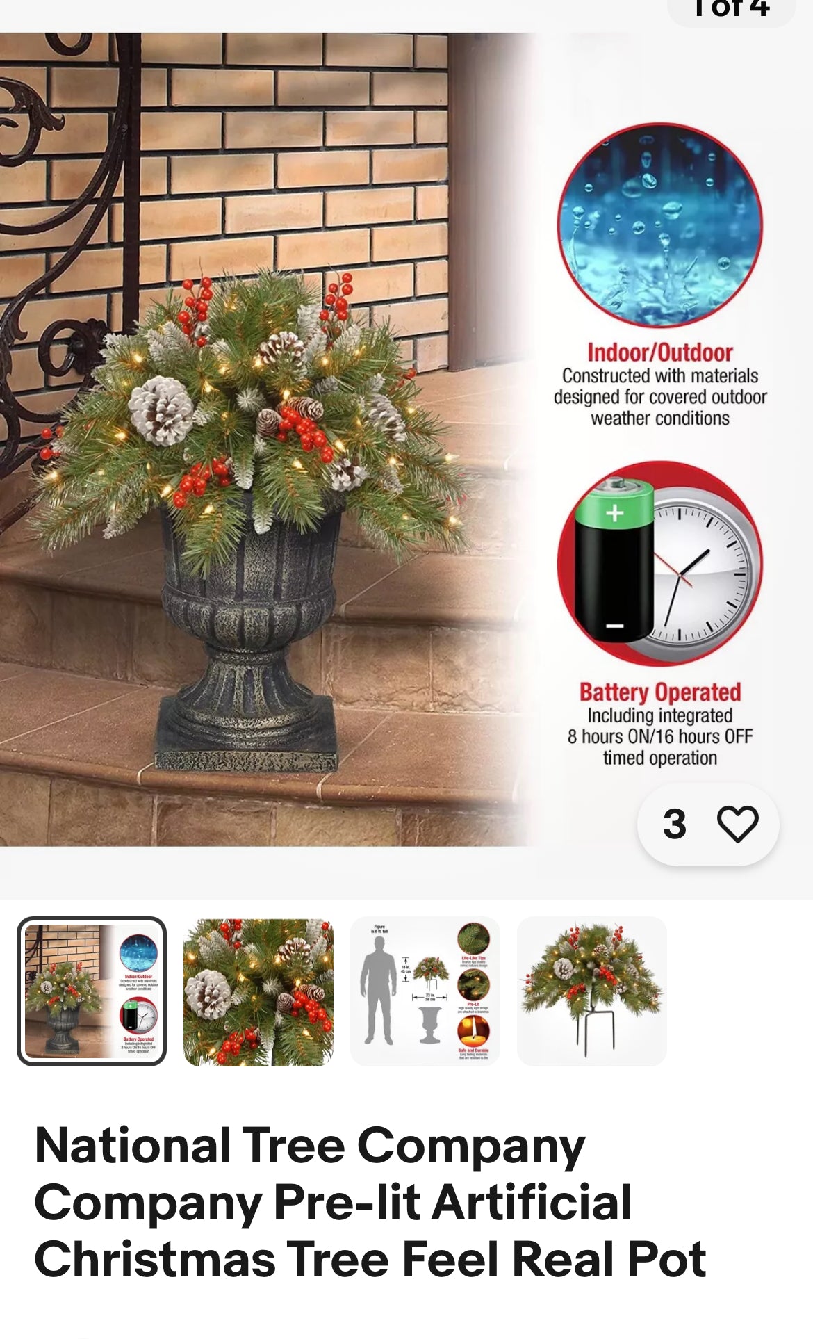 National Tree Company Company Pre-lit Artificial Christmas Tree Feel Real Pot
