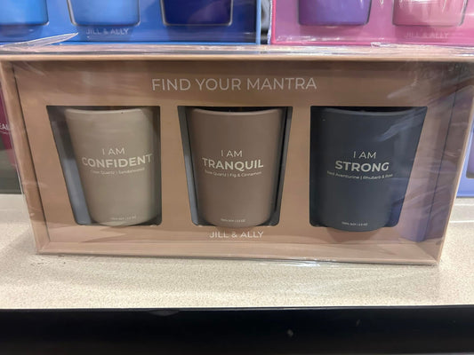 Crystal manifestation trio Find your Mantra Candle